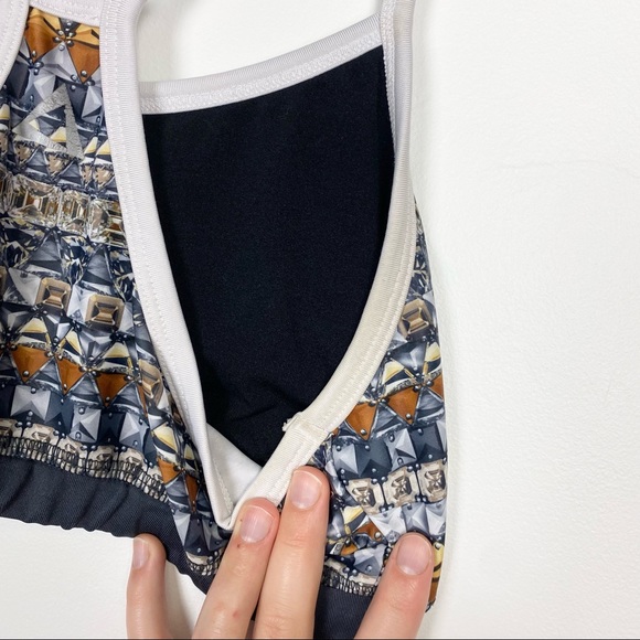 Jewel Pattern Print Racerback Sports Bra - Picture 4 of 6